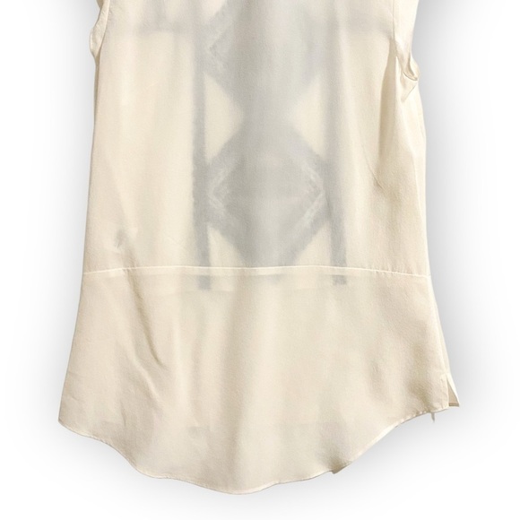 NWT‎ Veronica Beard White Silk Embroidered Baja Flutter Top, Size 0 - Picture 7 of 14